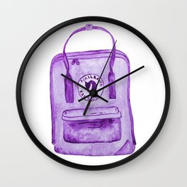 Purple Fjallraven Kanken Backpack Wall Clock
