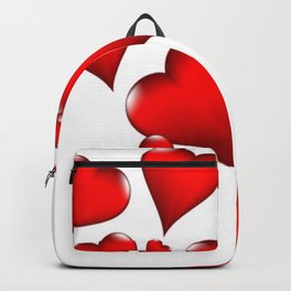 MODERN ART RED VALENTINES HEART  DESIGN Backpack | Redcolor, Colored Pencil, Digital Manipulation, Hearts, Valentinesday, Digitalhearts, Redhearts, Heartgifts, Redart, Collage 