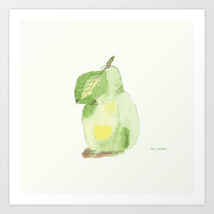Watercolor pear Art Print