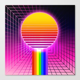 Ray of Sunshine Synthwave Canvas Print