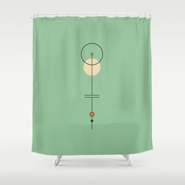 Mid Geo 03 // Mid Century Modern Minimalist Illustration Shower Curtain