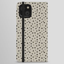 Hand-Drawn Dots – Cream iPhone Wallet Case