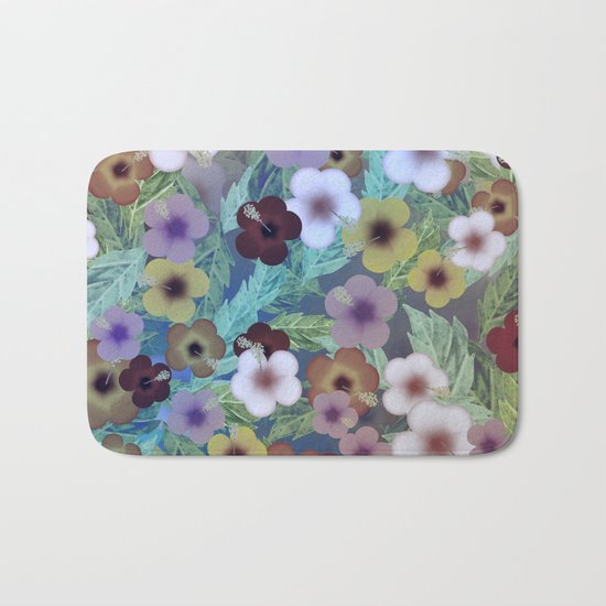 Hibiscus, The Moonlit Garden Bath Mat