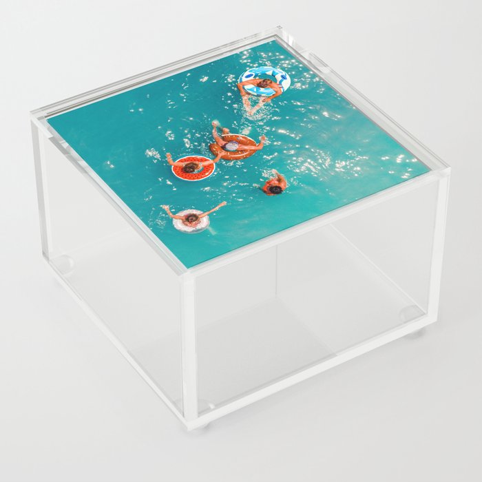 People Swimming, Aerial Sea, Aerial Ocean, Aerial Print, People Summer Hot Day At Seaside Acrylic Box