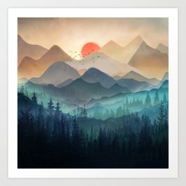 Wilderness Becomes Alive at Night Art Print