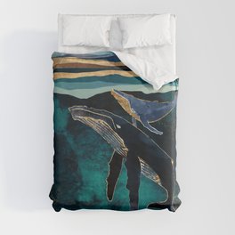 Moonlit Whales Duvet Cover