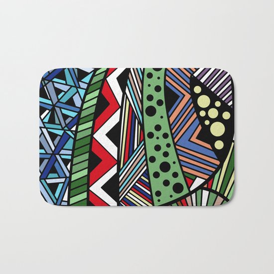 IT'S RAINING COLORS! (abstract tribal) Bath Mat