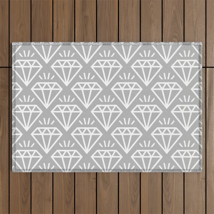 Diamond Jewel Pattern 228 Gray Outdoor Rug