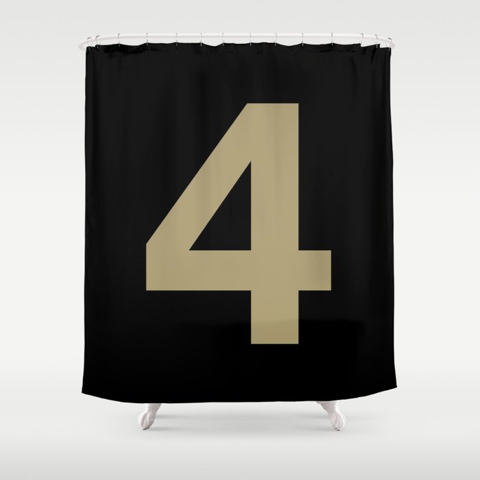 Number 4 (Sand & Black) Shower Curtain