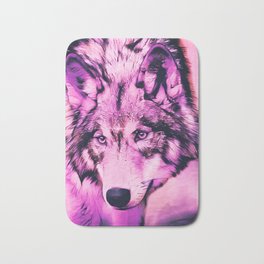 Wolf Spirit in Pink Bath Mat