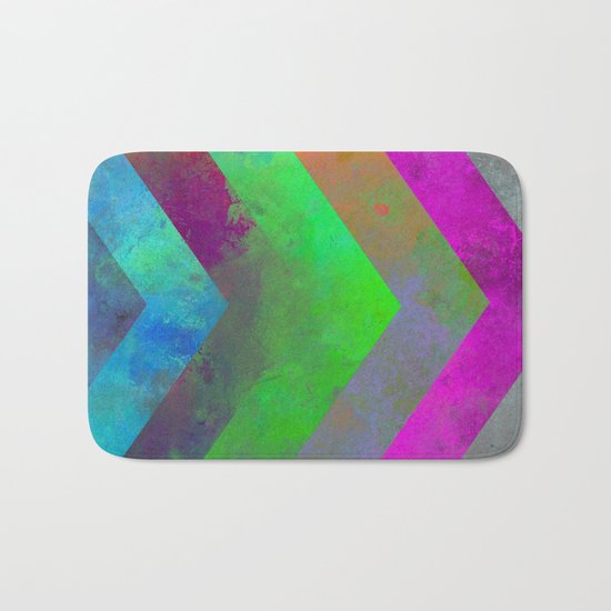 Textured Direction - Abstract, multi coloured, geometric painting Bath Mat