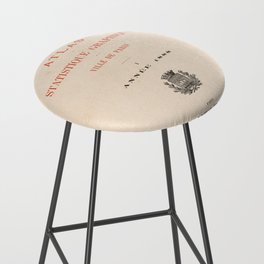 'Atlas Statistique Graphique' French Book Title Page Bar Stool