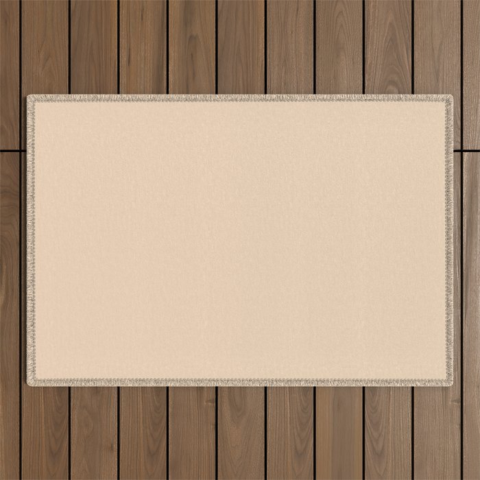 Tangible Light Beige - Peach Solid Color Accent Shade Matches Sherwin Williams Cachet Cream SW 6365 Outdoor Rug