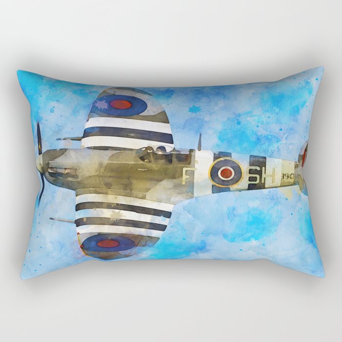 Supermarine Spitfire in flight Rectangular Pillow