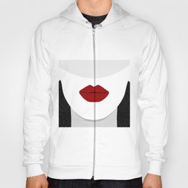Closeup portrait with red lips Hoody