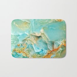 Onyx - blue and orange Bath Mat | 3D, Orange, Digital, Depth, Marble, Texture, Detail, Color, Real, Photo 
