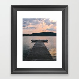 A Quiet Summer Lakefront Dock in Upstate NY Framed Art Print