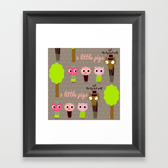 3 Little pigs Framed Art Print