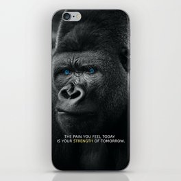 Gorilla motivational quote - The Strength of Tomorrow iPhone Skin