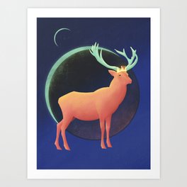Interstellar Elk Prince Art Print