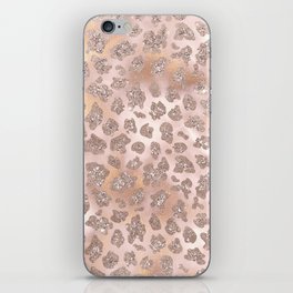 Rosegold Blush Leopard Glitter   iPhone Skin