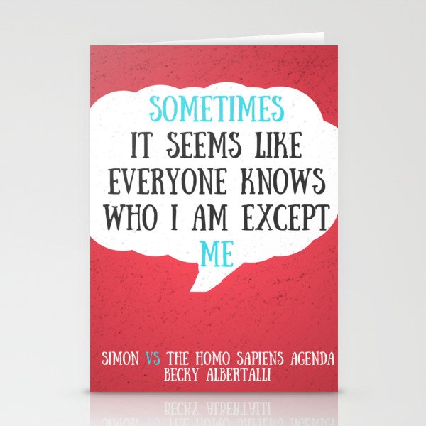 Simon Vs The Homo Sapiens Agenda Quote Stationery Cards By Shouni