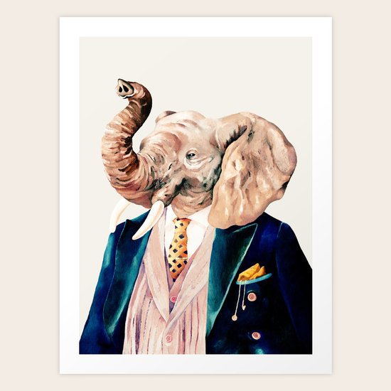 Elephant Cream Art Print by Animal Crew Society6