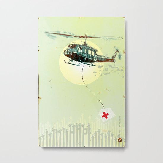 Glue Network Print Series "Emergency Relief" Metal Print