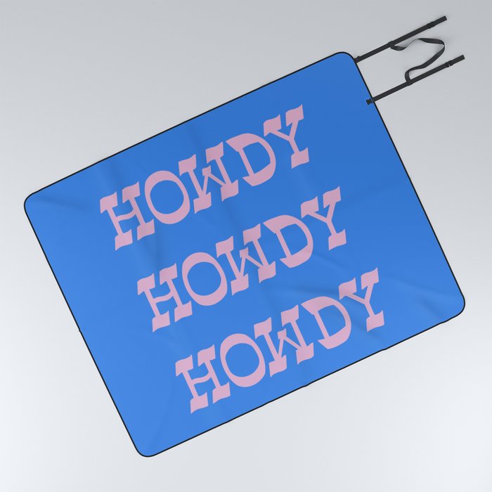 Howdy Howdy! Pink and Blue Picnic Blanket