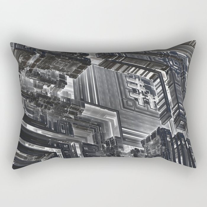 surreal futuristic abstract digital 3d fractal design art  Rectangular Pillow