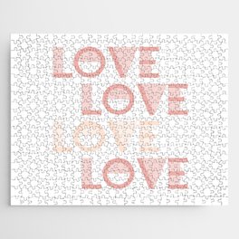 LOVE Pink Pastel & White colors modern abstract illustration  Jigsaw Puzzle