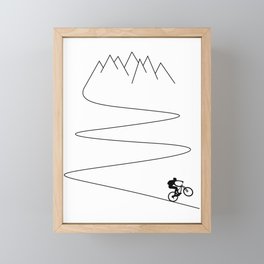 Mountain Bike Cycling Downhill Cyclist Bicycle Framed Mini Art Print