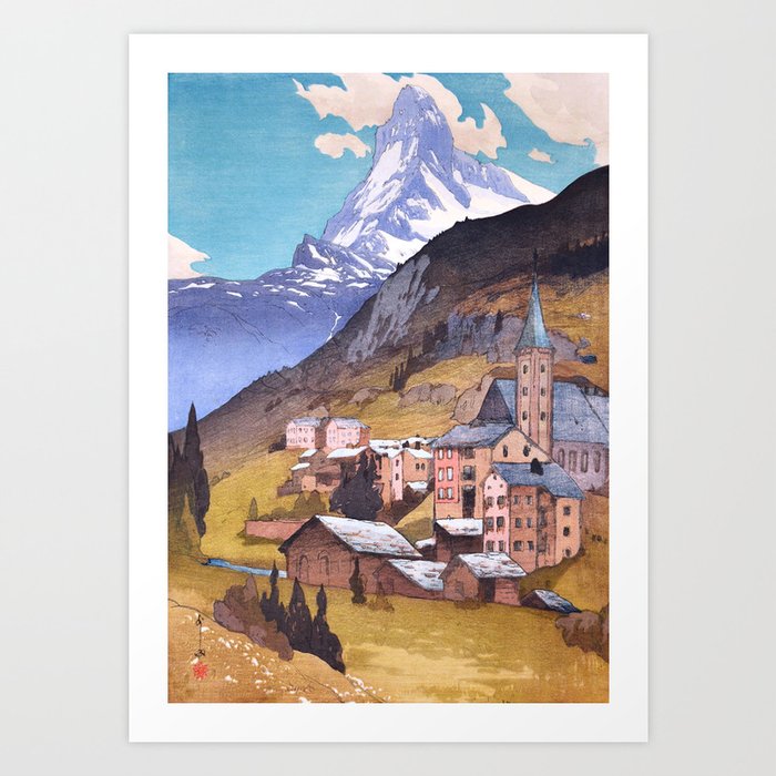 Hiroshi Yoshida - Matterhorn - Japanese Vintage Ukiyo-e Woodblock Painting - Europe Series Art Print