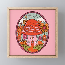 Mushroom Cottage Framed Mini Art Print