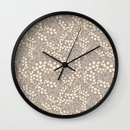 Elegant plant background. Craft paper gentle leaves Wall Clock