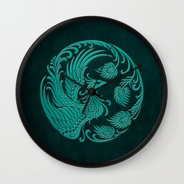 Traditional Teal Blue Chinese Phoenix Circle Wall Clock | Dragon, Phoenixcircle, Traditionalchinesephoenix, Graphicdesign, Chinesephoenix, Traditionalphoenix, Circularphoenix, Phoenix, Chinesedragon, Circularchinesephoenix 