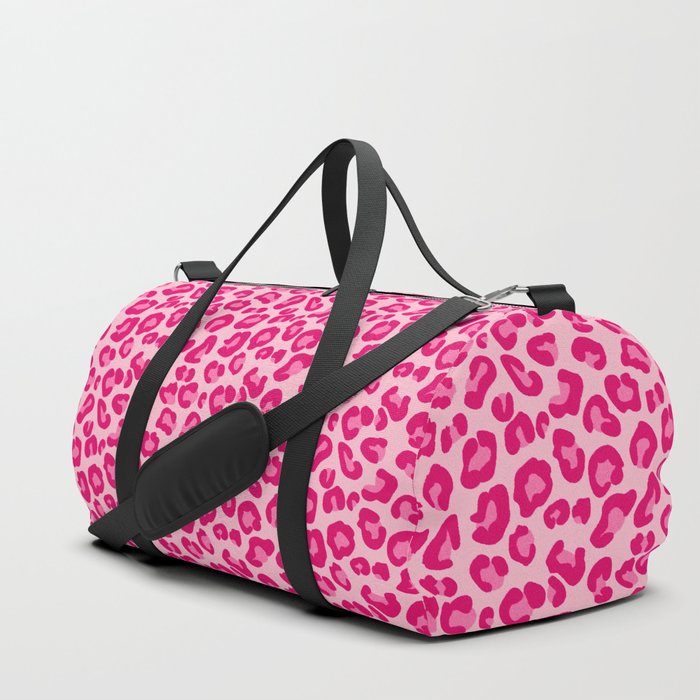 Leopard Print in Pastel Pink, Hot Pink and Fuchsia Duffle Bag
