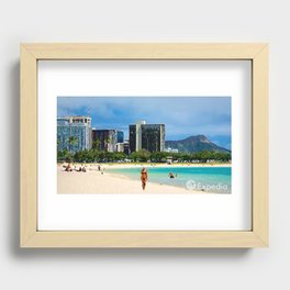painting of Honolulu USA  Recessed Framed Print