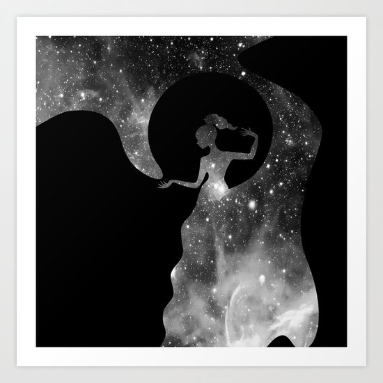 Galaxy From Within BNW Art Print