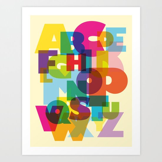 ABC in colour Art Print