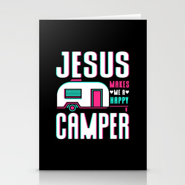 Jesus Makes Me A Happy Camper Stationery Cards