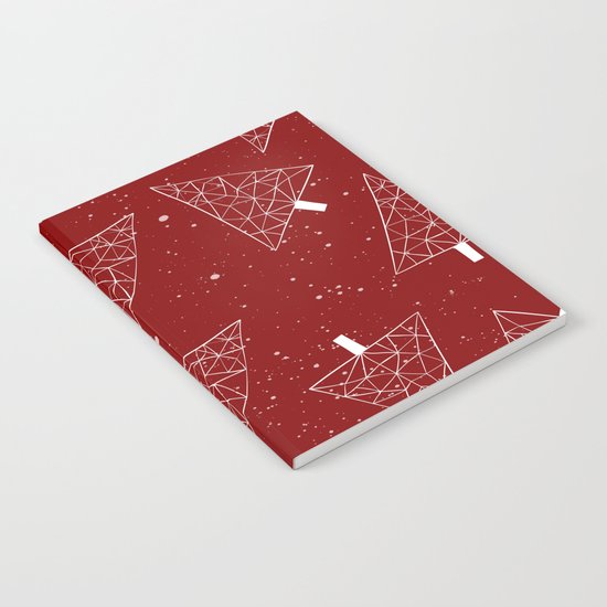 Christmas Trees Red Notebook