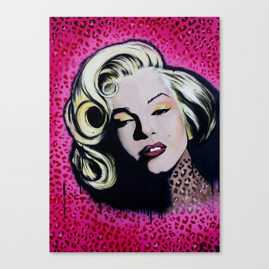 Cheetah Marilyn Monroe acrylic portrait print Canvas Print