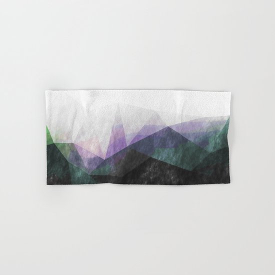 On the mountains- green watercolor - triangle pattern Hand & Bath Towel