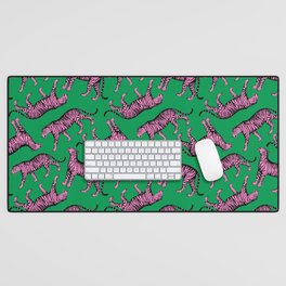 Tigers (Green and Pink) Desk Mat