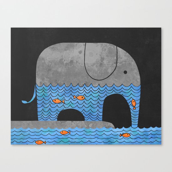 Thirsty Elephant Canvas Print