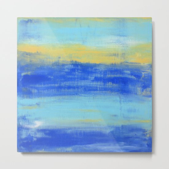 Relaxing Beach Aqua Turquiose Nautical Abstract Art Metal Print