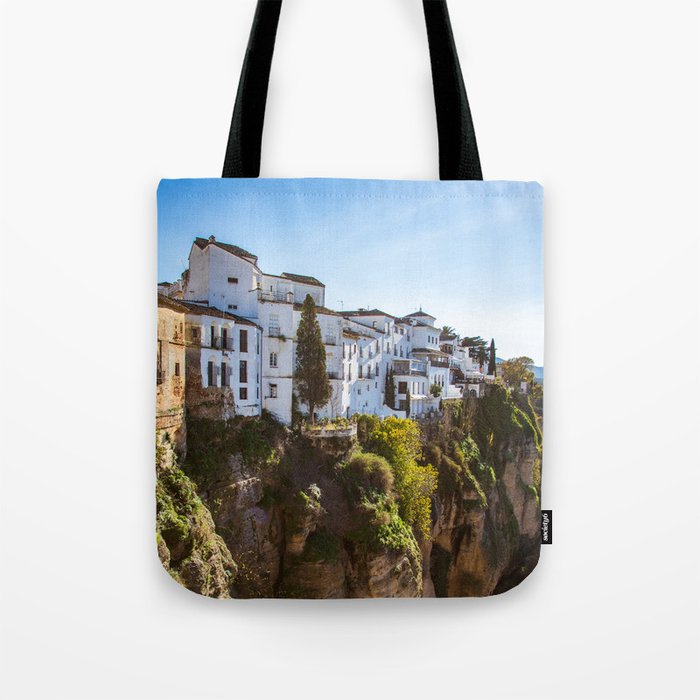 Spain Photography - Beautiful Village By A Small Cliff Tote Bag
