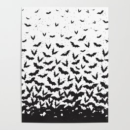 Halloween flying bats  Poster