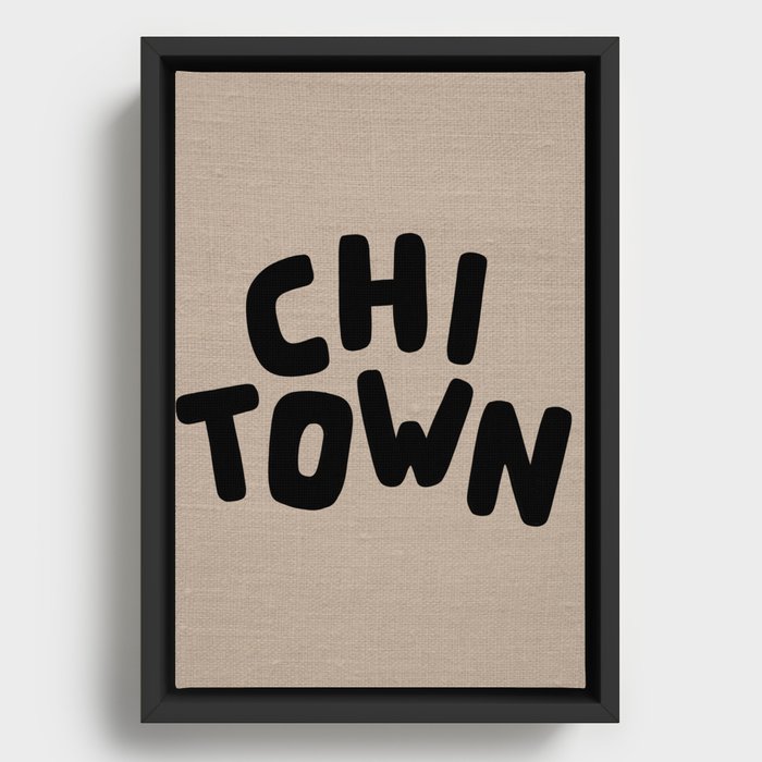 Chi Town Linen Brown Framed Canvas